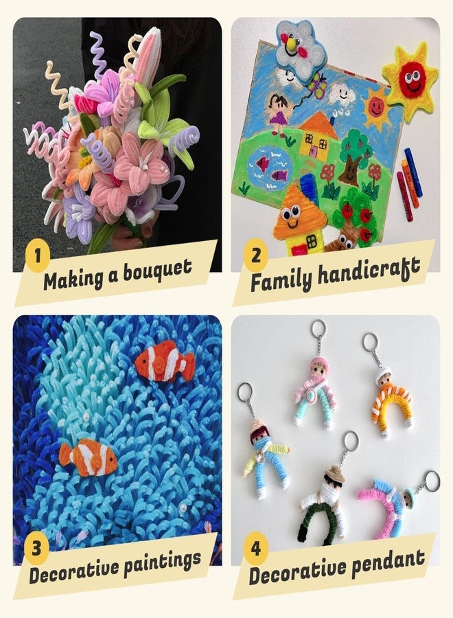 Brille Bee Premium Chenille Stems Pipe Cleaners, Craft Supplies for DIY Art, Floral Creations, School Projects (Pink 150pcs) - Image 5